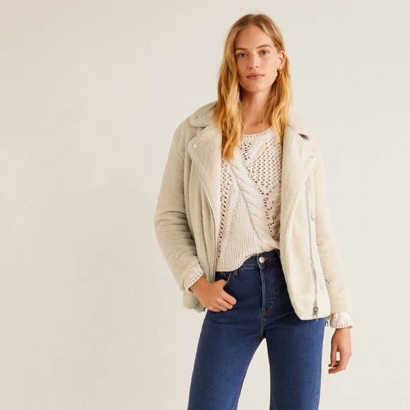 Fluffy Faux Fur Biker Jacket 